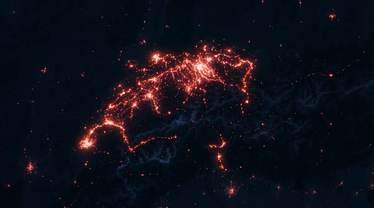 Schweiz bei Nacht, 2,4 Millionen Datenpunkte